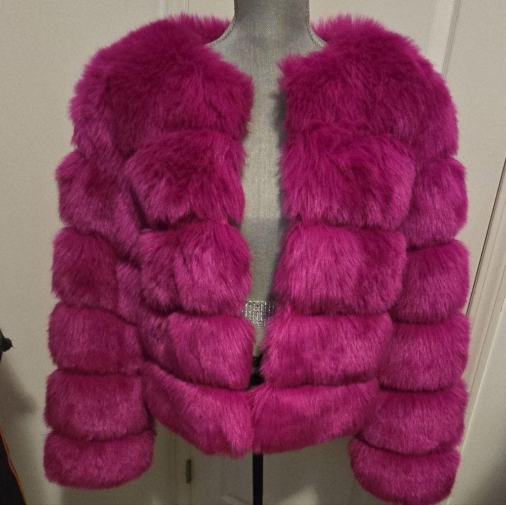 Vibrant Faux Fur Jacket